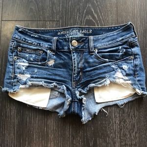 Distressed AEO Denim Shorts